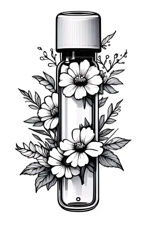 Insulin Vial With Flowers