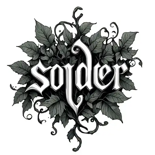 The Word Sonder That Has Vines Growing From It