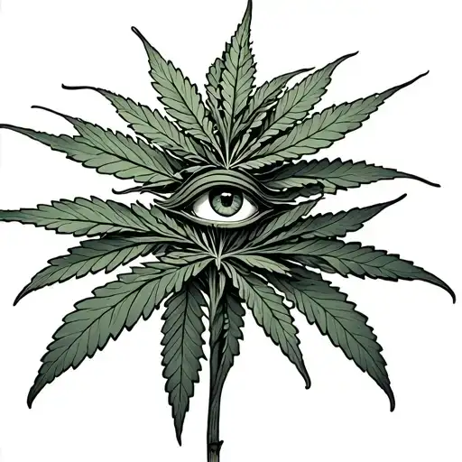 Weed Plant With An Eye