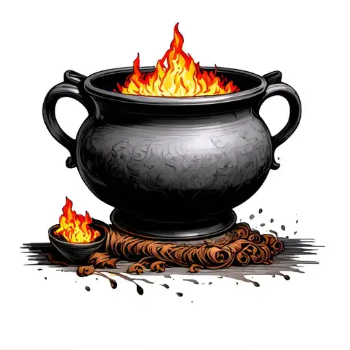 Hephaestus Modern Art Tattoo Featuring A Pot