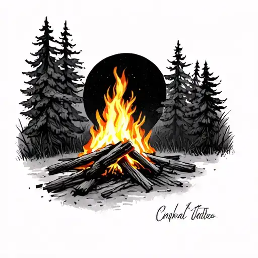 Campfire Scene Soft And Feminine