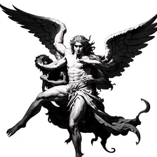 Angel Fighting A Demon