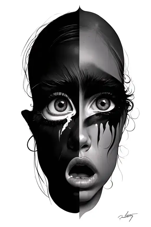 Half Face Crying Eye