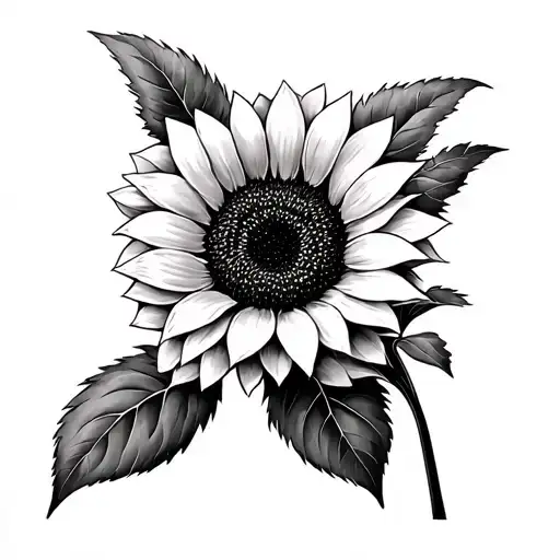 Black And White Sunflower