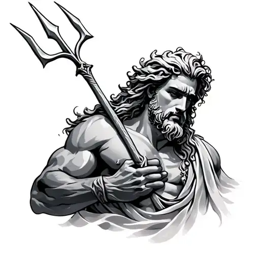 Poseidon With Trident