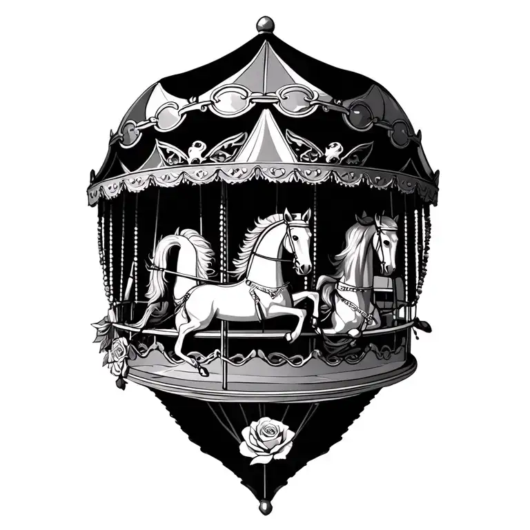 Carnival Carousel With Roses