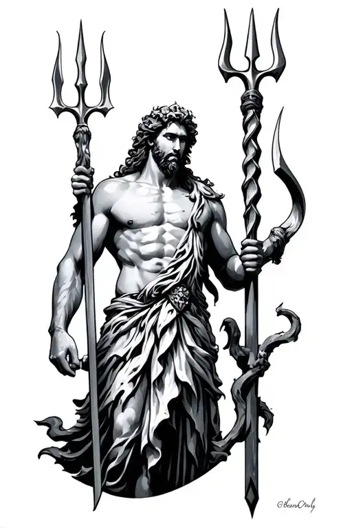 Poseidon With Trident