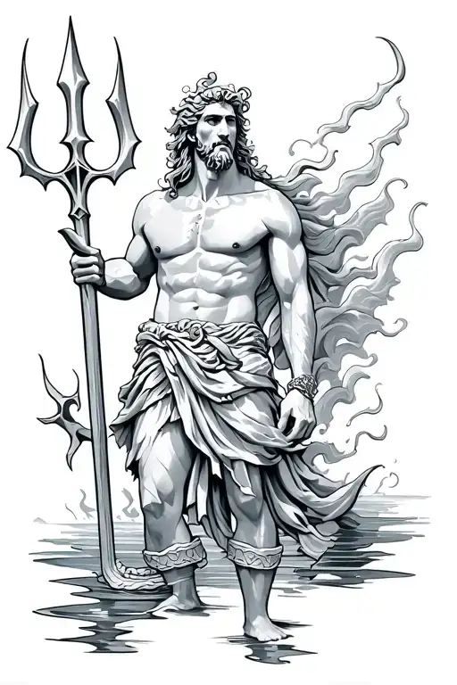 Poseidon With Trident
