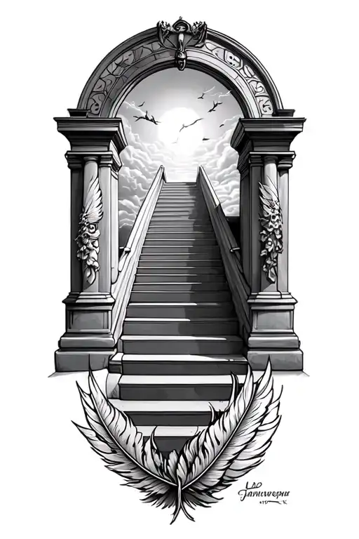 Stairway To Heaven Gates Pslam 23 Add Angel Feathers