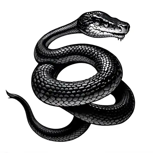 Snake Half Coiled Climbing Up Shoulder