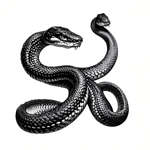 Snake Realism Climbing Up Shoulder