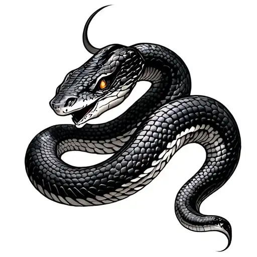 Snake Tattoo Climbing Up Shoulder