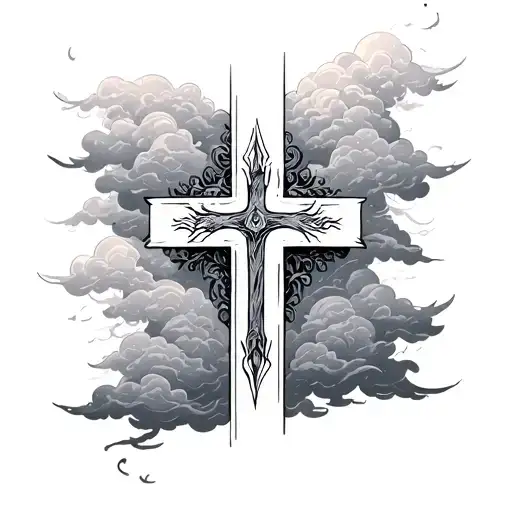 Cross With Clouds