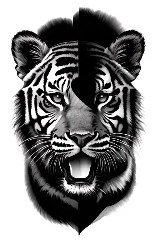 3 Tiger Cub Faces Merged Together Representing The Client's Love