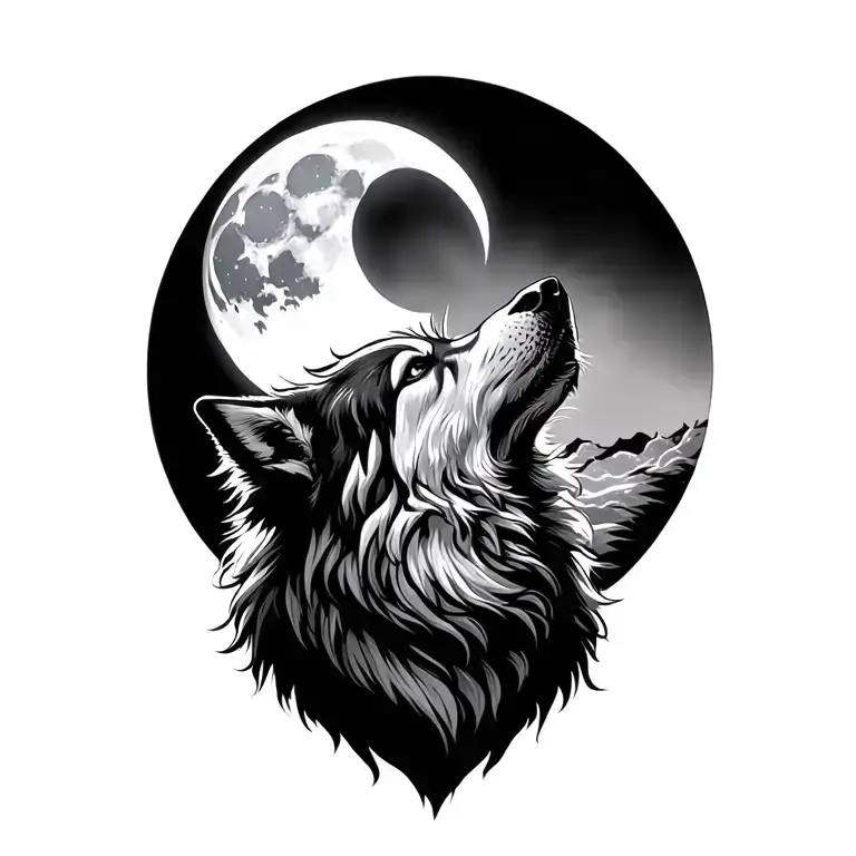Hawling Wolf Howling At The Moon