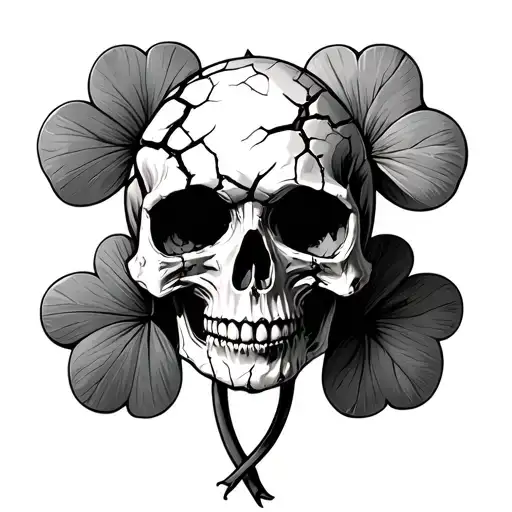 Four -Leaf Clover In Which The Skull Will Be Cracked