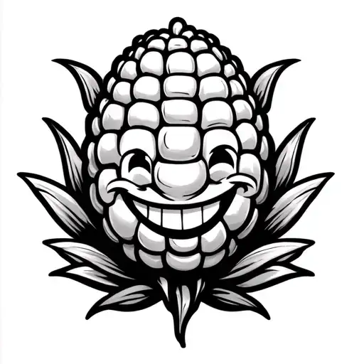 Animated Corn Kernel That's Smiling