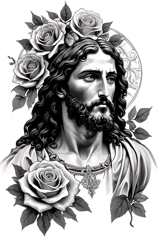 Roses Surrounding Jesus Stripped