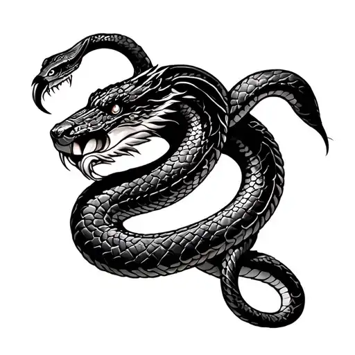 Snake And Samurai Warrior