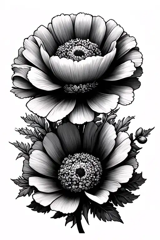 Marigold And Poppy Flowers