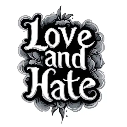 Love And Hate On Vein In Cursive