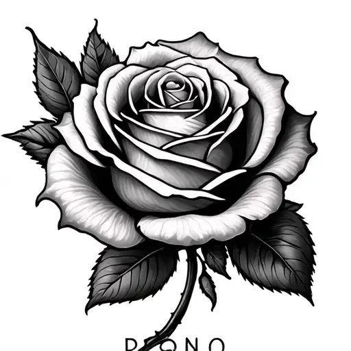 Simple Rose With Name Roni As The Stem