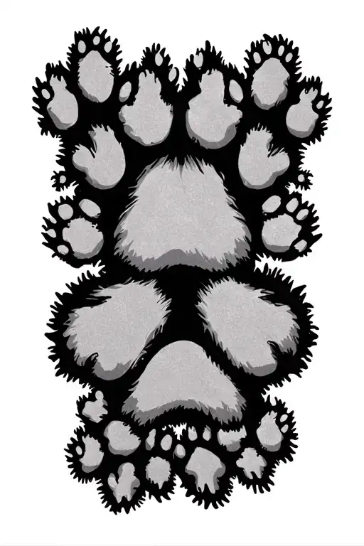 Paw Prints Forming The Shape
