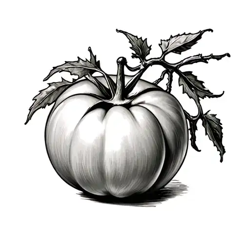 Tomato Tattoo With Branch