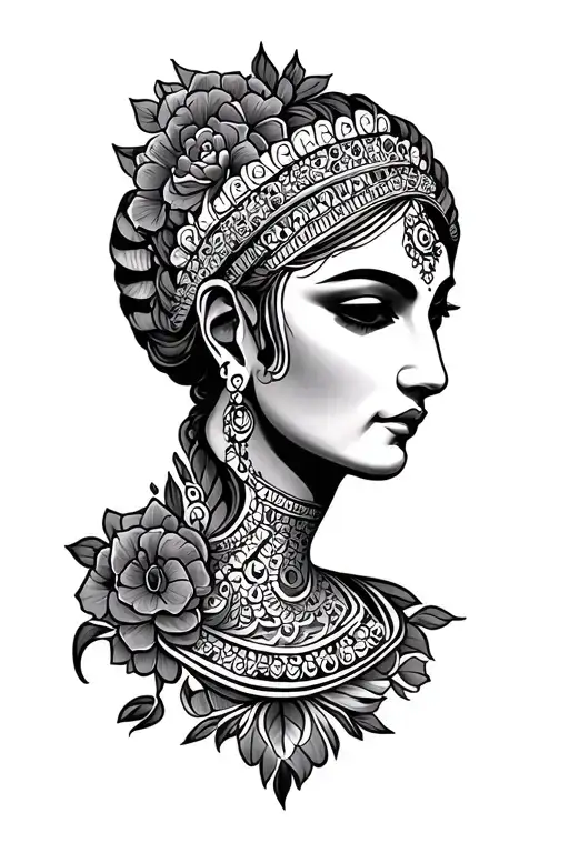 Mandal Neck Front Tattoo Design