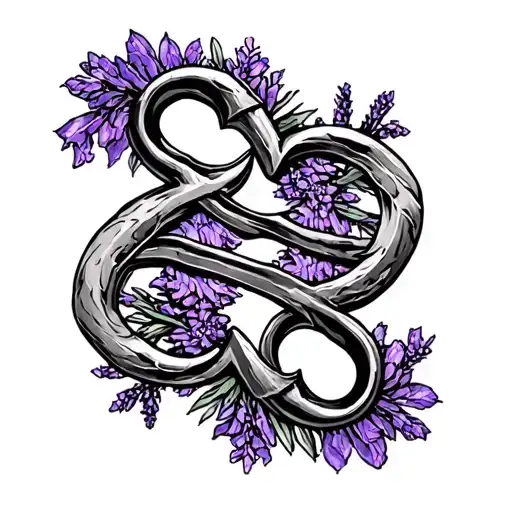 Gemini Symbol With Lavender Behind It