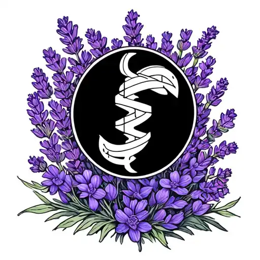 Simple Gemini Symbol With Lavender Behind It