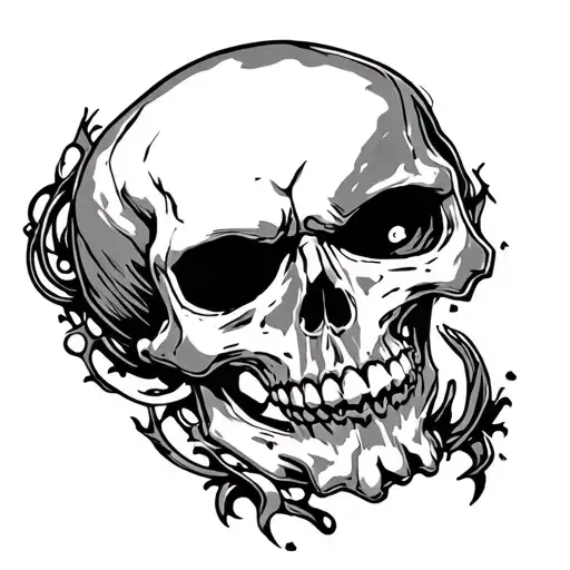 Skull Cyber Sigilism Style