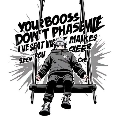 Naruto On Swing Set With The Words Your Boos Don't Phase Me I've Seen What Makes You Cheer