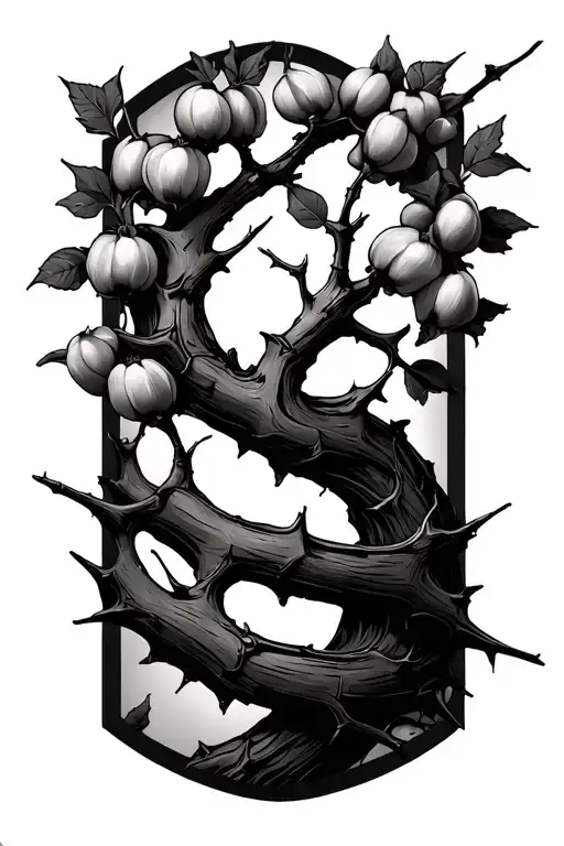 Hawthorn Tree Thorns Wrapped