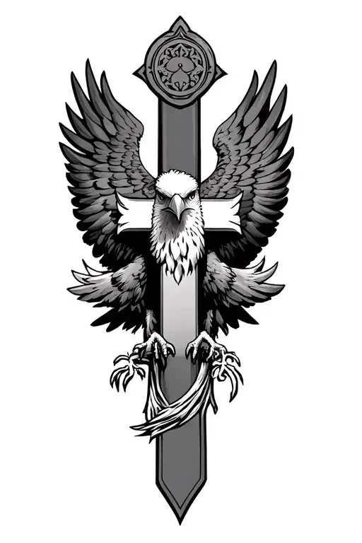 The Eagle Enveloping The Cross