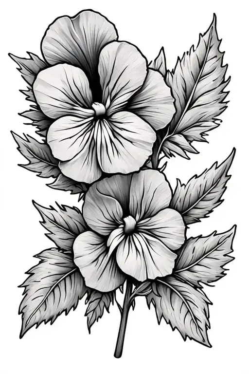 Viola Flower And Name Written