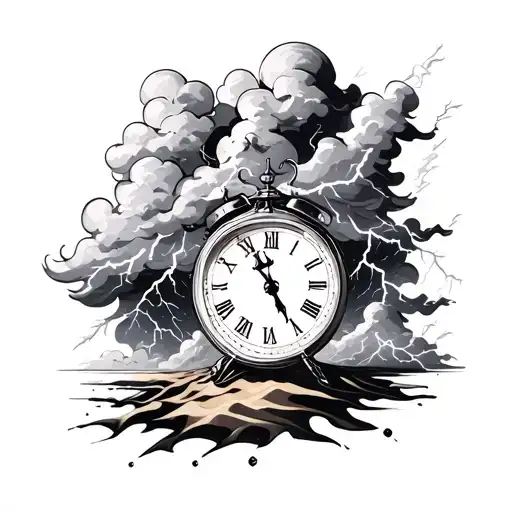 Clouds With Thunder Lightning Sand Clock