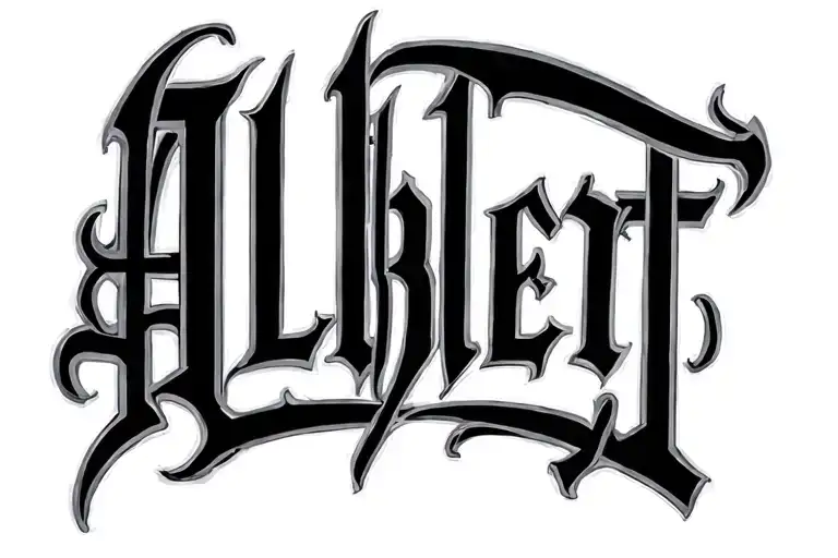 The Word Albert In Old English Just The Outline Of Word