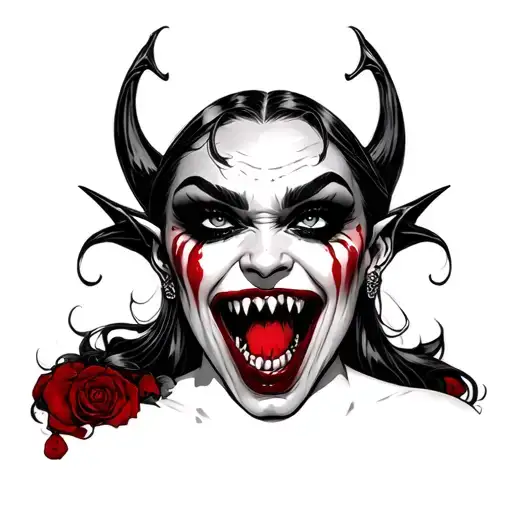 Sexy Vampire With Fangs
