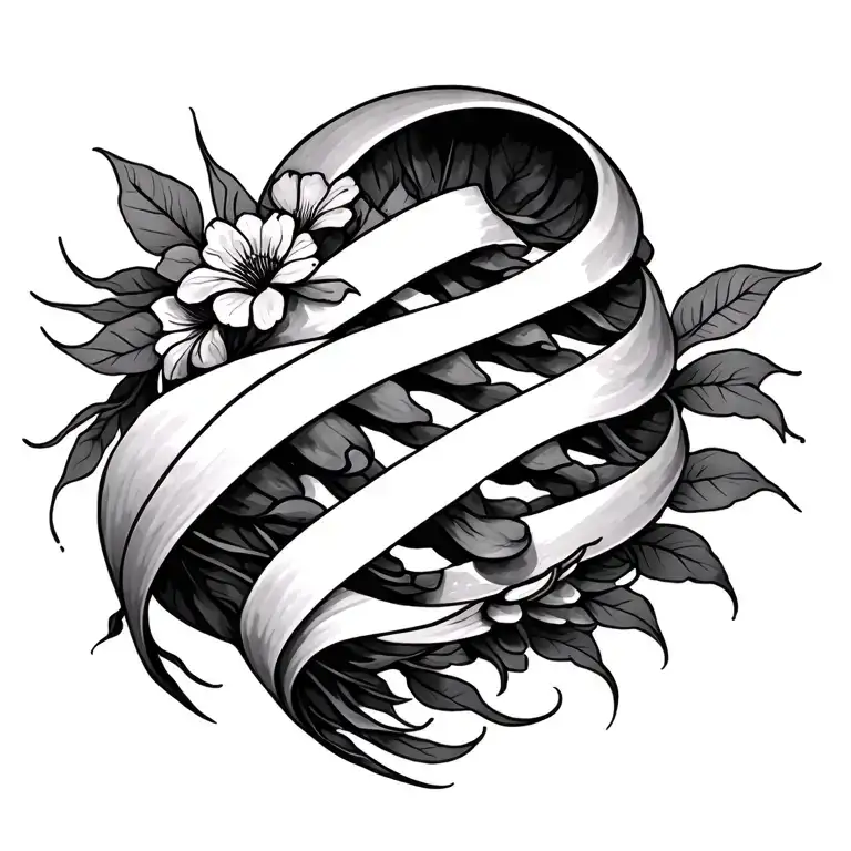 Spine Parallel Fine Line Tattoo With Dates