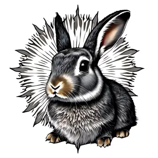 Rabbit Facing Sun Shining