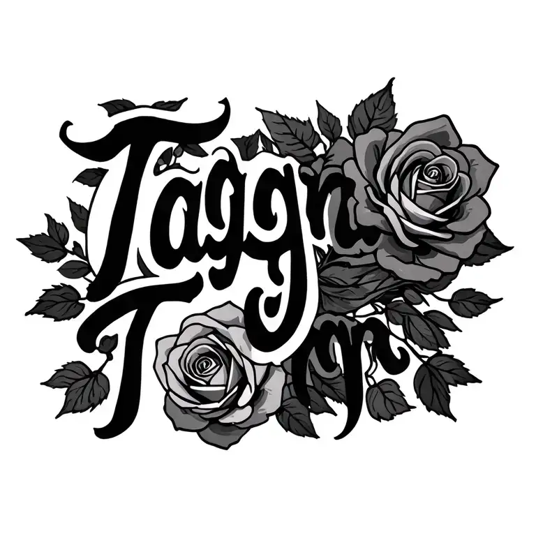 The Word Tagra With Roses