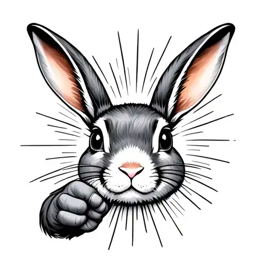 Rabbit Face Pointing Into Sunshine