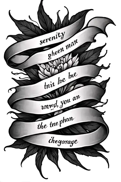 Serenity Prayer Written In Between Lines