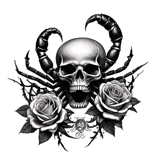 Scorpions And Skulls And Roses Surrounded