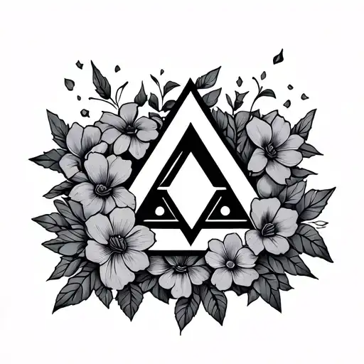 Triforce With Flowers Growing