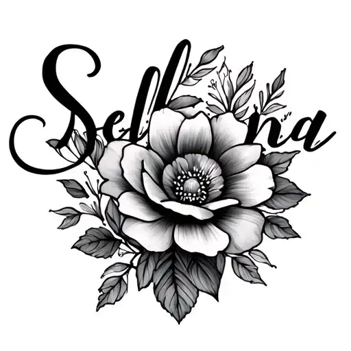 Selena Name With Flower