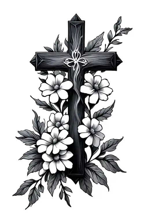 Cross With Flowers