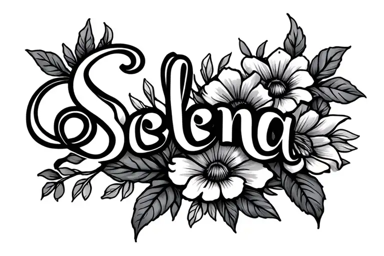 Selena Name With Flower