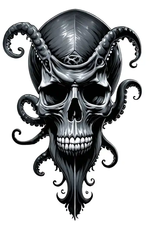 Kraken Boat Skull Sea